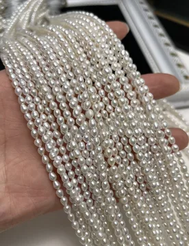Natural Freshwater Pearl White Luster 3-4mm Rice Spacer Loose Bead for DIY Jewelry Making - Necklace Earring Bracelet Accessorie - Aliexpress - FashionsVida