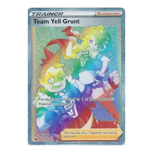 Pokemon Sword & Shield (Base) 210/202 Team Yell Grunt (Rainbow Rare) - Pokémon - FashionsVida