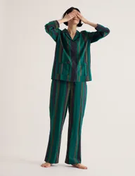 Pure Cotton Striped Pyjama Set Teal Mix female