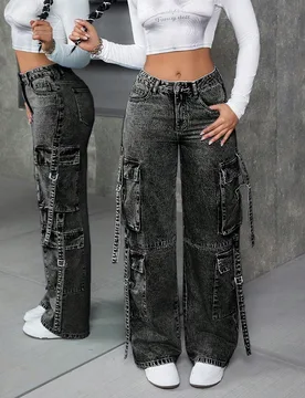 Jeans rectos de denim lavado casual y versátil para mujer 30 - Shein - FashionsVida