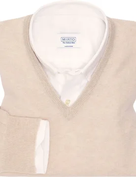 Jersey de hombre cashmere 100% cuello pico - Mirto - FashionsVida
