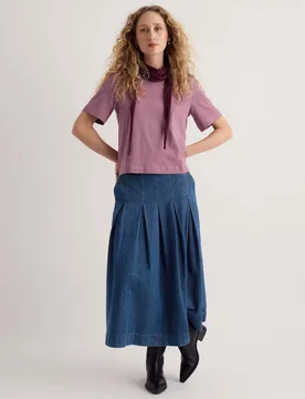 Pure Cotton Relaxed T-Shirt Purple female - Seasalt cornwall - FashionsVida