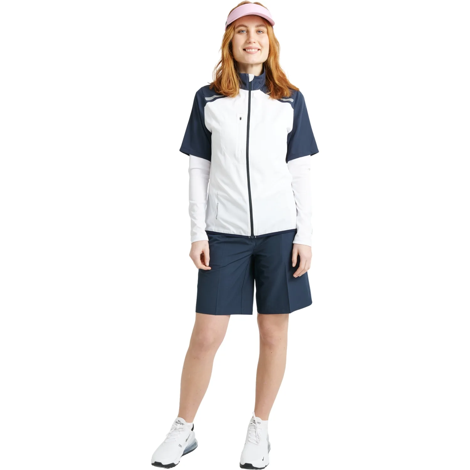Wind-Shirt Lanark stretch, weiss/navy l - Abacus - FashionsVida