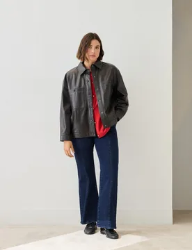 Chaqueta bomber de mujer en piel napa - Couchel - FashionsVida