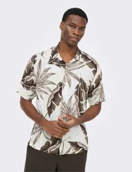 Regular Fit Printed Short Sleeve Shirt White Mix male