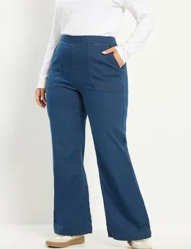 Women's Patch Pocket Jeggings Jeans in Blue Size: 12R - Blue - Size: 12R - Yours - FashionsVida