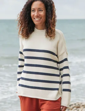 Women's Oversized Striped Knitted Jumper - - Size: 8 - Rapanui - FashionsVida