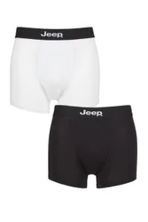 Mens 2 Pack Plain Fitted Bamboo Trunks Black / White Large - Black - Size: Large