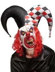 Joker Maske Latex Kostümzubehör rot-schwarz-weiss