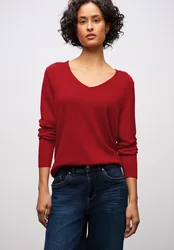 V-Neck Pullover female Rot