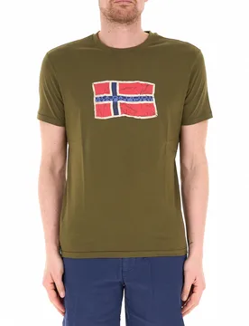 T-shirt in cotone VERDE MILITARE L - Napapijri - FashionsVida