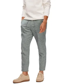 Pantalon Brody 172 Linen Slim Tapered Fit Sky Captain / Detail Mixed / Oatmeal XS - Selected - FashionsVida