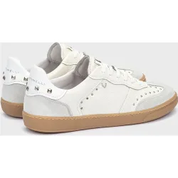 Zapatillas de mujer de piel con cordones en color