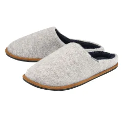 Mens Plush Lined Mule Slippers With Memory Foam - Monochrome Multi - Size Uk 8