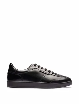 Leather Lace Up Trainers Black male - Base london - FashionsVida
