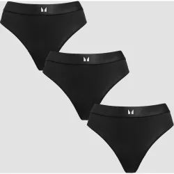 MP Women's Mid Rise Bikini Brief (3 Pack) - Black - XL