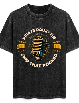 Radio Caroline Pirate Radio The Ship That Rocked T-Shirt Street Fashion Casual Tee Shirt - Aliexpress - FashionsVida