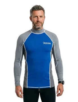 Rash Guard Manches Longues Tijuana Grey / Blue S - Abysstar - FashionsVida