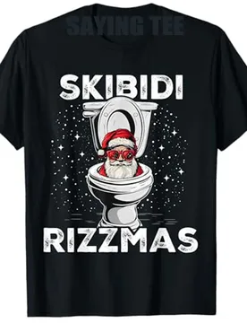 Skibidi Rizzmas Funny Toilet Santa White Elephant Christmas T-Shirt Humorous Men's Fashion Tailor-made Graphic Outfit Saying Tee - Aliexpress - FashionsVida