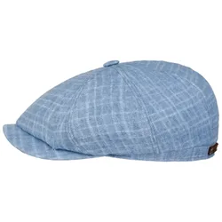 Hatteras Barista Linen Flat Cap by - light blue - Size: S (54-55 cm)