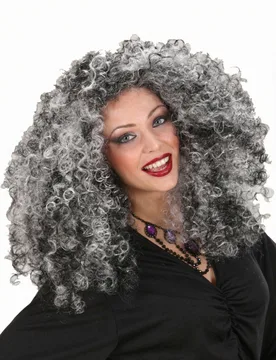 Hexe Locken-Perücke grau-schwarz - Widmann - FashionsVida