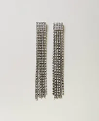 Boucles d'oreilles avec franges strassées