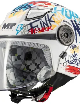 Casco Moto Bambino Jet LITE CREW A5 Multicolor Lu taglia S - MT Helmets - FashionsVida