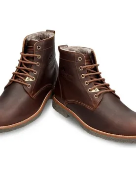 Botín de cordones en piel con forro de pelo natural - Panama Jack - FashionsVida