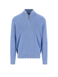 Pullover Troyer azzurro XXXL