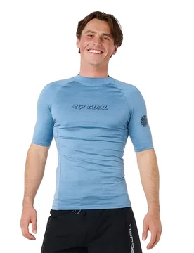 Rash Guard Manches Courtes Dawn Patrol Perf Faded Denim 2XL - Rip curl - FashionsVida