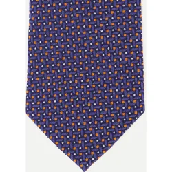 Corbata de seda con motivos geométricos multicolor