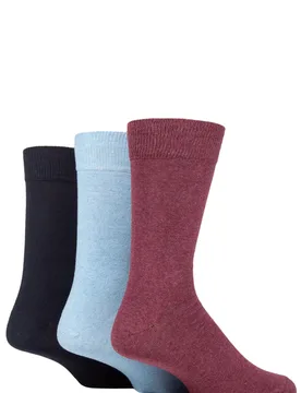 Mens 3 Pair SOCKSHOP 100% Recycled Plain Cotton Socks Pink / Blues 7-11 Mens - Assorted - Size: 7-11 Mens - TORE - FashionsVida