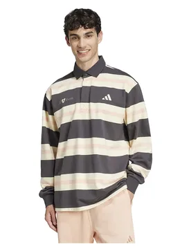 Felpa X Rise Rugby Jersey Utility Black / Powder Coral / Warm Vanilla XL - Adidas - FashionsVida