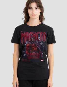 Women's XMen Magneto T-Shirt, Black Size: Small - Black - Size: S - Marvel - FashionsVida