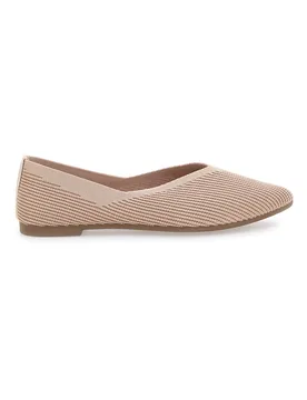 Ballerine beige in tessuto con soletta morbida PREA614 37 - THE FIRST - FashionsVida