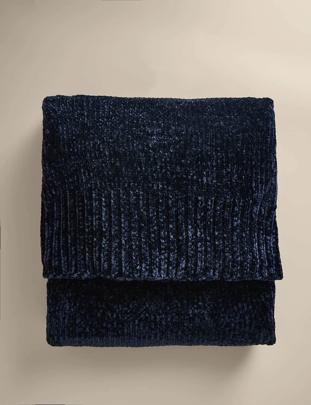 M&S Chenille Knitted Throw Navy - M&S - FashionsVida