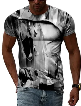 New Men's Hip-hop Graffiti Print 3D T-shirt Personality Fashion Street Round Neck Tops Casual Handsome Pattern Short-sleeve Tees - Aliexpress - FashionsVida