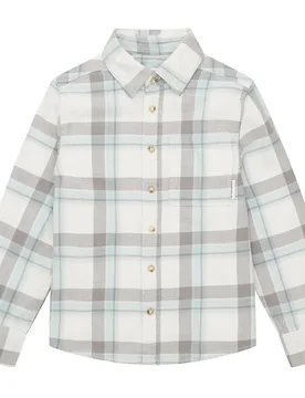 Camicia A Maniche Lunghe 1033806 Off White Grey Check 140 cm - Tom tailor - FashionsVida