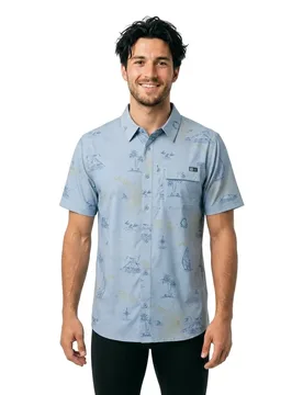 Chemise à Manches Courtes Flagship Uv Button Up Clear Sky XL - Salty Crew - FashionsVida