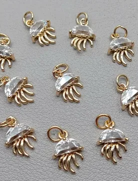 PCS 9mm 18K Gold Plated Fish Shape Crystal Jewelry Finding Charm pendant Accessories - Aliexpress - FashionsVida