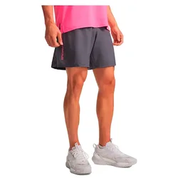 Short Tech Woven Wordmark Gray / Pink Frenzy 2XL