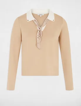 Jersey de mujer con cuello camisero - Morgan - FashionsVida