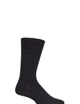 Pair Black Extra Wide Bamboo Softop Socks Men's 11-13 Mens - - Black - Size: 11-13 Mens - HJ Hall - FashionsVida