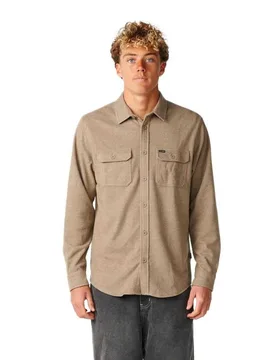 Camicia A Maniche Lunghe Grid Walnut M - Rip curl - FashionsVida