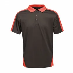 Mens Contrast Coolweave Polo Shirt (Black/classic Red) - Size 2xl