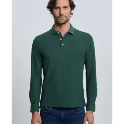 Polo de piqué de hombre corte classic manga larga