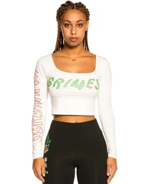 Top A Maniche Lunghe Destroy All Fear White L - Grimey - FashionsVida
