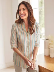 Kelchkragen-Bluse - Pink-Multi - female - Size: 44