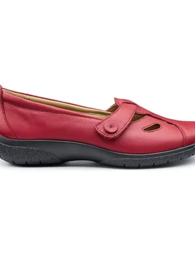 Women's Wide Fit 'Nirvana' T-Bar Shoes in Red Size: 7 - Red - Size: 7 - Hotter - FashionsVida