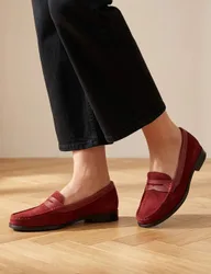 Suede Loafers Red female